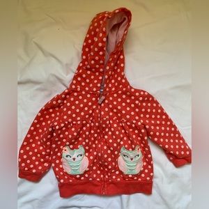 Carter’s 9 months lightweight jacket - polka dot and owls